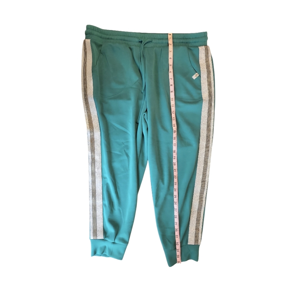 Torrid LoveSick Classic Fit Jogger Green with Glitter Stripe Size 2 18-20 - Picture 6 of 7